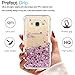 LeYi for Galaxy J3 V/Sky/Amp Prime/Express Prime/ J3 (2016) / Sol Liquid Case with Tempered Glass Screen Protector [2 Pack], Girls Glitter Clear TPU Protective Case for Samsung J3V Rose Gold
