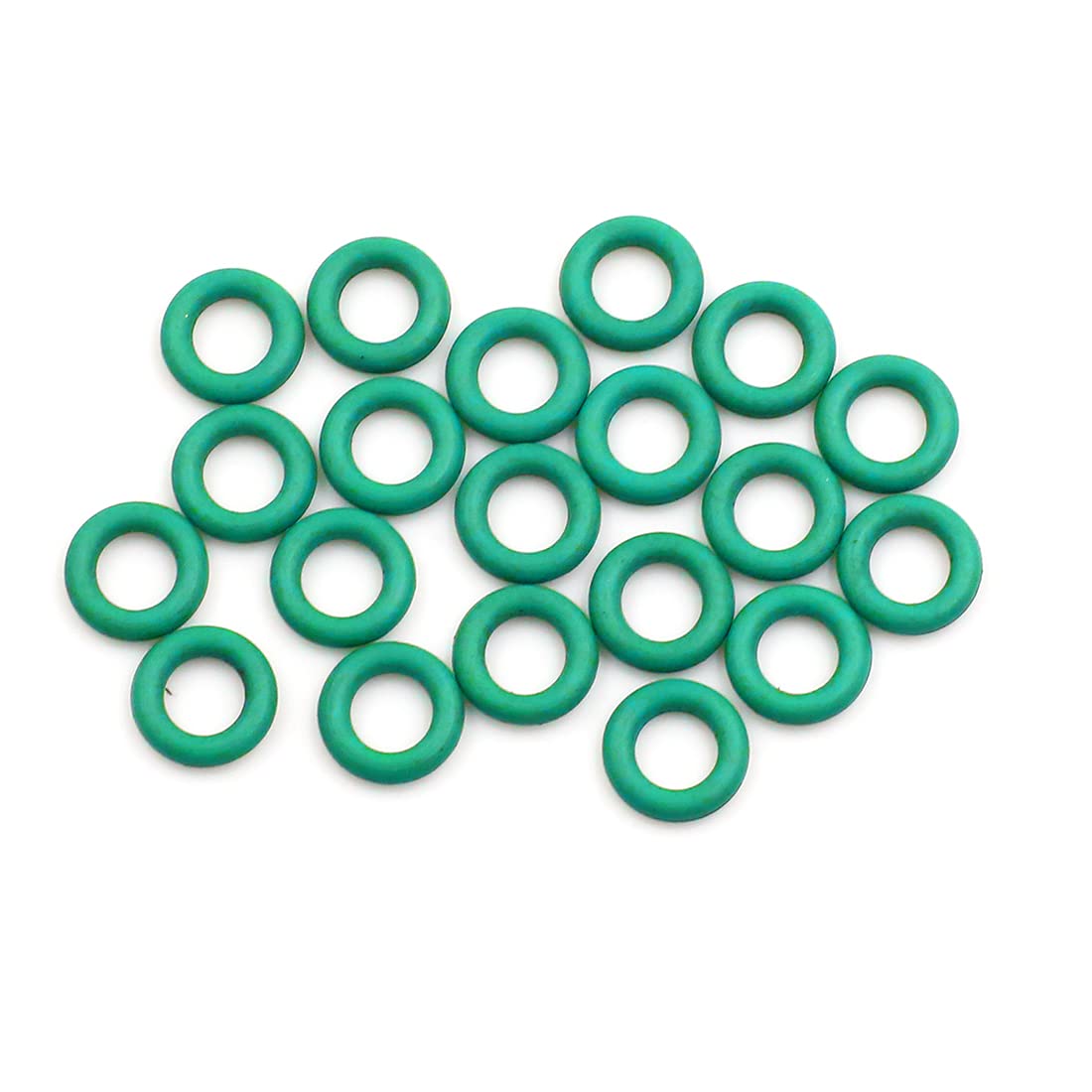 X AUTOHAUX Fluorine Rubber O-Rings, 11mm OD 6mm ID 2.5mm Width FKM Seal Gasket for Machinery Plumbing, Green, Pack of 20