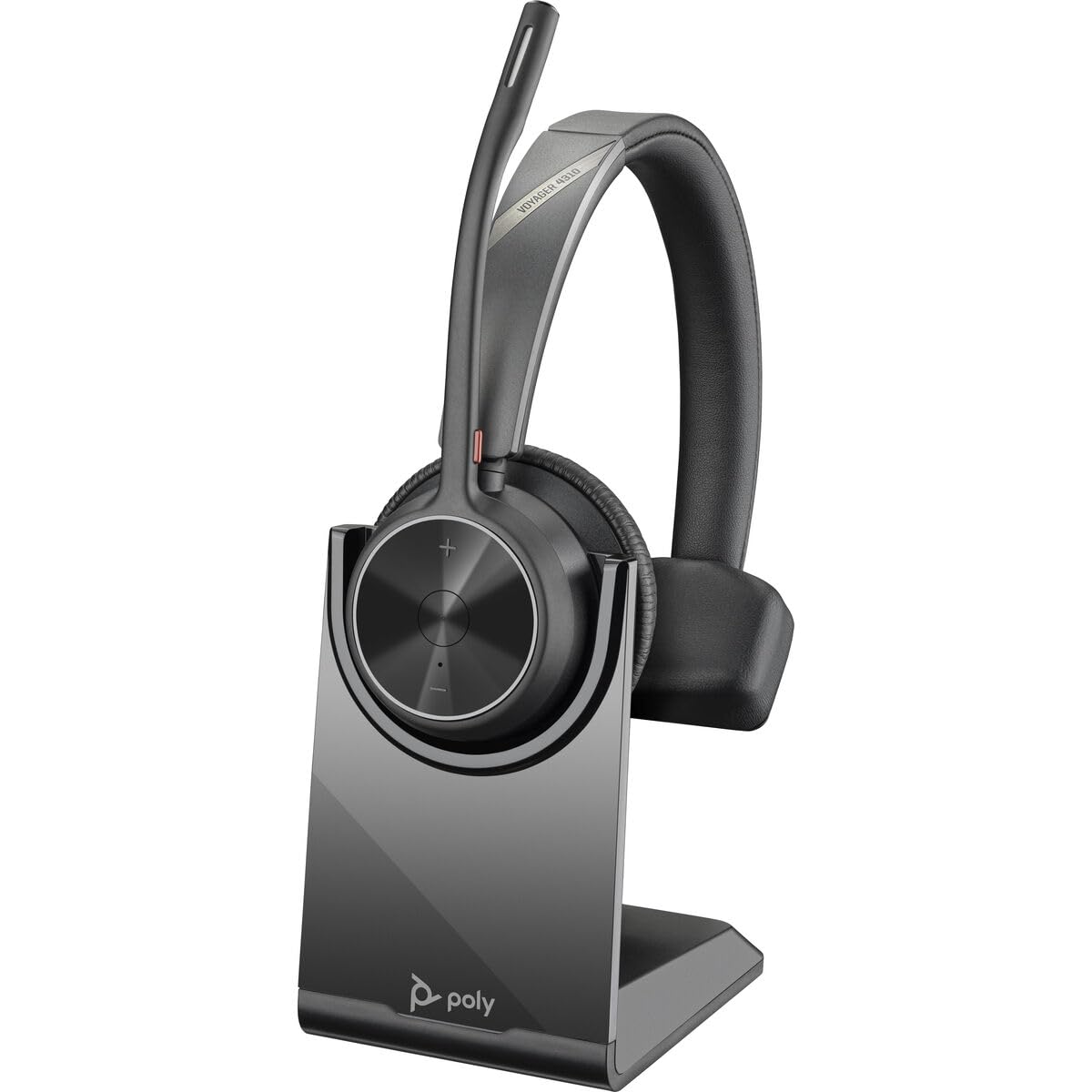 Poly - Voyager 4310 UC Wireless Headset (Plantronics) - Single-Ear Headset with Boom Mic - Connect to PC/Mac via USB-A Bluetooth Adapter, Cell Phone via Bluetooth - Works with Teams, Zoom & More