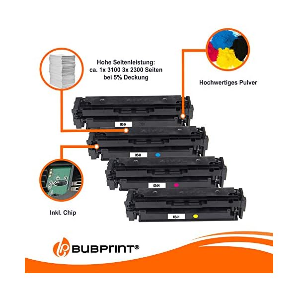 Bubprint 4 Toner kompatibel als Ersatz für Canon 054 054H 054 H i-Sensys LBP-621Cw LBP-623Cdw LBP-640C MF640C MF641Cn MF641Cw MF642Cdw MF643Cdw MF644Cdw MF645Cx – Bild 5