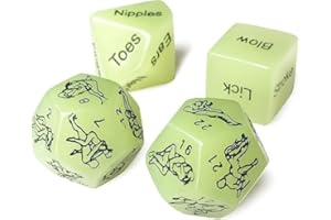 12 Sides Romantic Positions Dice for Couples,Sex Party Dices Glow in The Dark Bedroom Game,Couples Sex Pleasure Toys,Sex Game