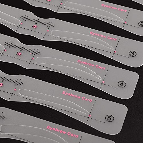 JASSINS 12 Models Eyebrow Stencil Guide Card Multiple Shapes Eyebrow Template DIY Shaping Makeup Tools