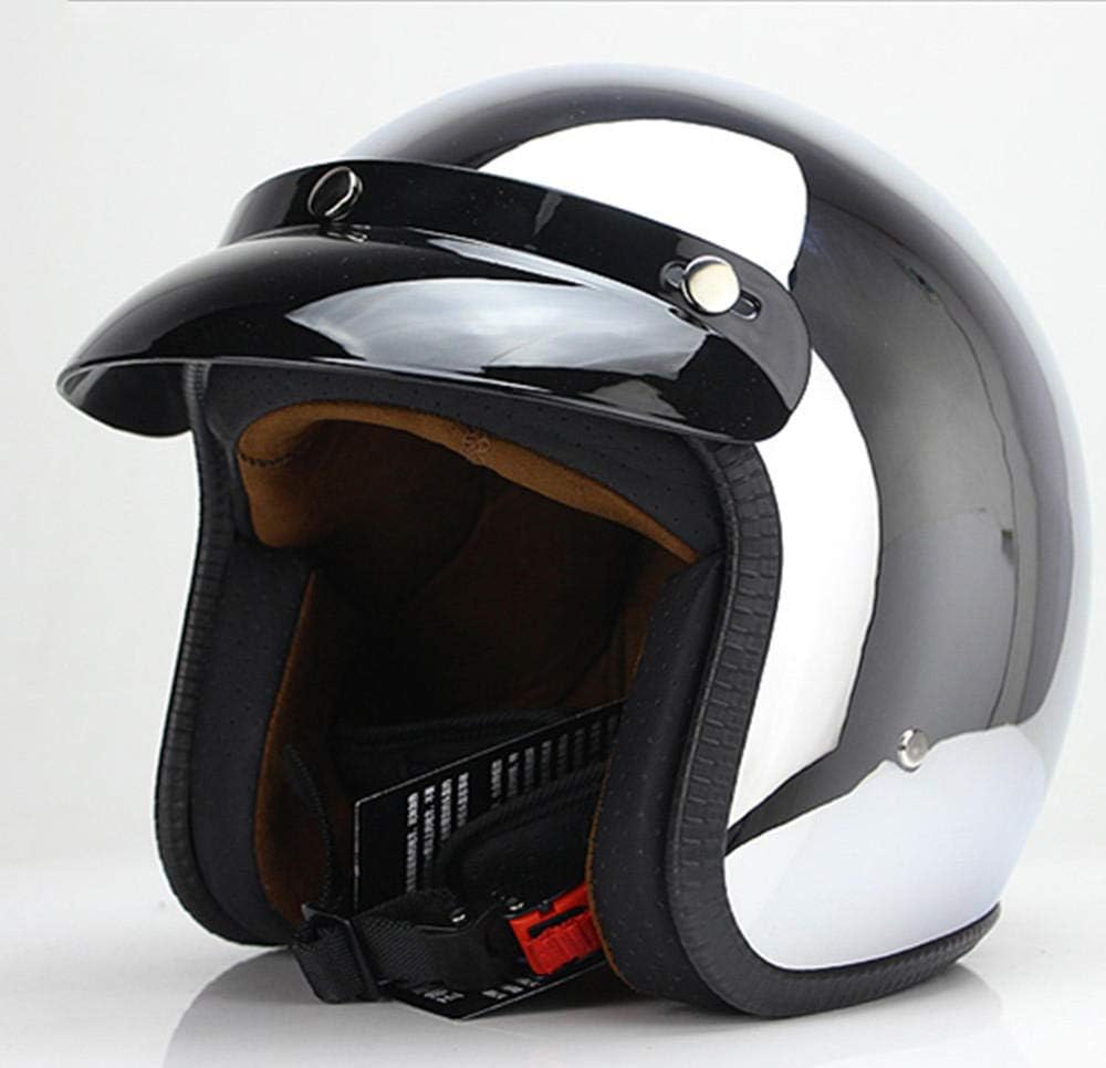 Retro Motorrad Halbschalenhelm - ECE-zertifiziert, Mit Visier, Mehrere Farben