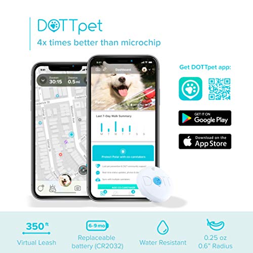 DOTT The Smart Dog Tag - Bluetooth Tracker for Dogs and Cats, Pet Finder, Virtual Leash, No Subscription (NOT A GPS Tracker)