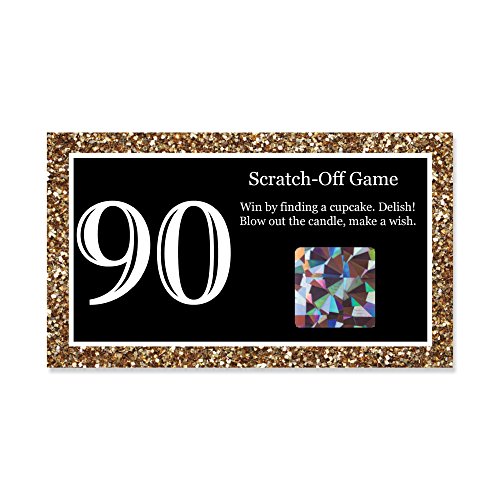 Big Dot of Happiness Adult 90th Birthday - Gold - Birthday Party Game Scratch Off Cards - 22 Count