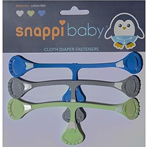 [Boy 3 pack] Snappi Cloth Diaper Fasteners – Replaces Diaper Pins – Use with Cloth Prefolds and Cloth Flats