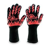 Extreme Heat Resistant Gloves - BBQ Gloves, Hot Oven Mitts, Charcoal Grill, Smoking, Barbecue Gloves for Grilling Meat Gloves, Insulated, Silicone Non-Slip Grips, U.S. Safety Tested - BBQ Dragon