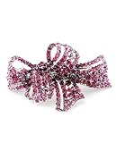 Women's Rhinestone Metal Hair Barrette Clip Hair Pin Antique Silver IMB2125