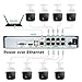ONWOTE Wired 4K NVR PoE Security Camera System 4TB HDD, Human Vehicle Detection Trigger Color Night Vision, (8) 6MP 122° Wide Angle Commercial Bullet IP Cameras, 8 Channel 8MP NVR, CCTV Kit for Home