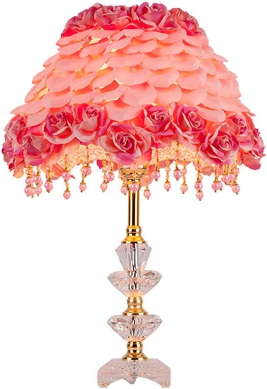 Jiji Table lamp Bedside Table Lamp Flower Fabric Lampshade Bedroom