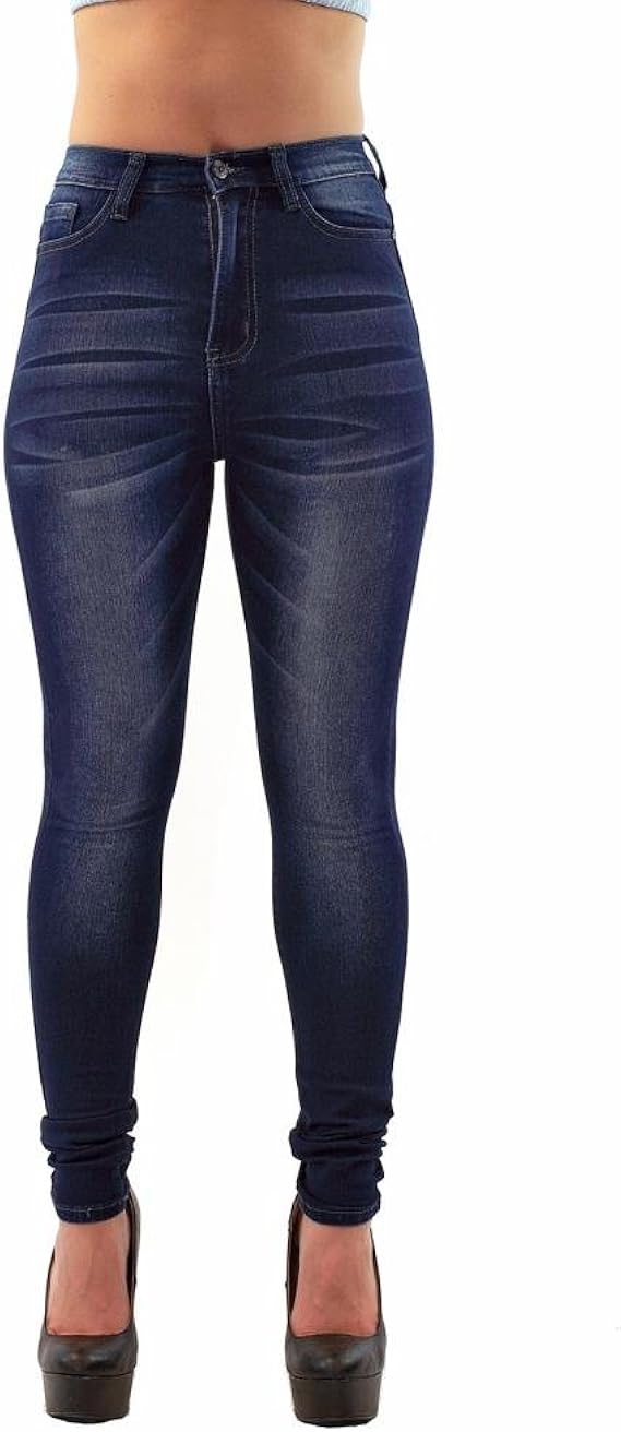 Denim Hug Women's Skinny Jeans Special Design Handsand Wash Blue 15