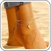 Andelaisi Boho Moon Pendant Ankle Bracelet Satellite Moon Drop Anklet Bracelet Vintage Crescent Moon Chain Anklet Gold Moon Anklet Foot Chain Jewelry for Women