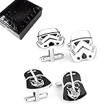 Men's Father Boyfriend Boy Gift Cufflinks Combo [Set of 2 Pairs], with Leather Gift Box (Set D)