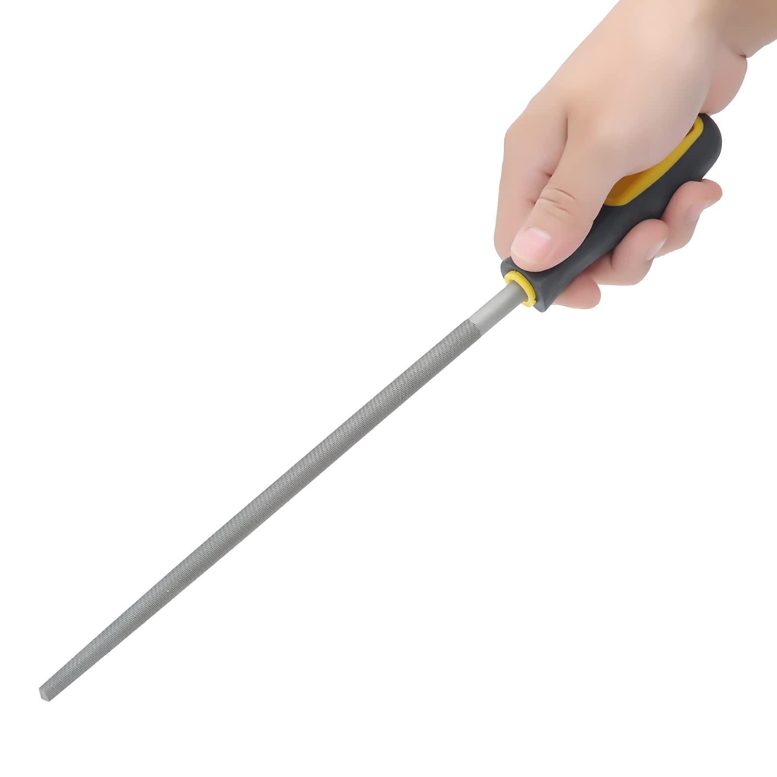 large round metal file,T12 Metal Coarse File Tools High Carbon Steel Hand for Woodworking,8 5 Mm Hand Files Round File with Handle Sharpening Shaping Tool for Metal,Leather,Steel,and Plastic