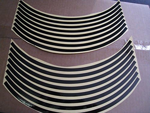 Black Non-Reflective Wheel Rim Stripe Decal Tape for Motorcycle Wheels 17" or Car Wheels 16"-18"