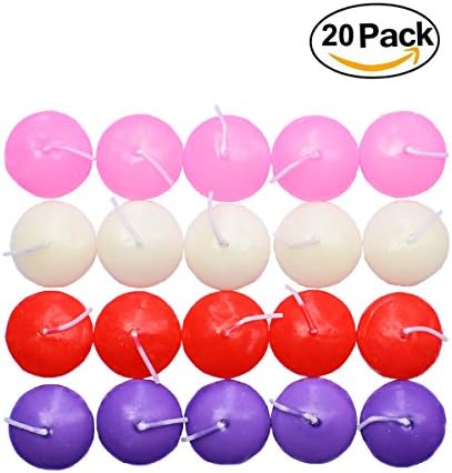 20 Pack Unscented 1.5 Inch Small Water Floating Disc Candles for Weddings, Home Decoration, Relaxation, Spa