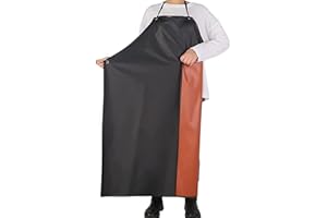 Durable waterproof apron Rubber vinyl, heavy duty 43 "x 31" black plus size male/female plastic apron to keep clean and dry w