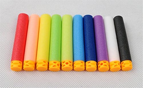 Ennrui 100Pcs 7.2cm New Design TPR Hollow Soft Foam Refill Darts Bullet for Nerf N-strike Elite Series Blasters Kids Toy Gun (10 Different Colors)