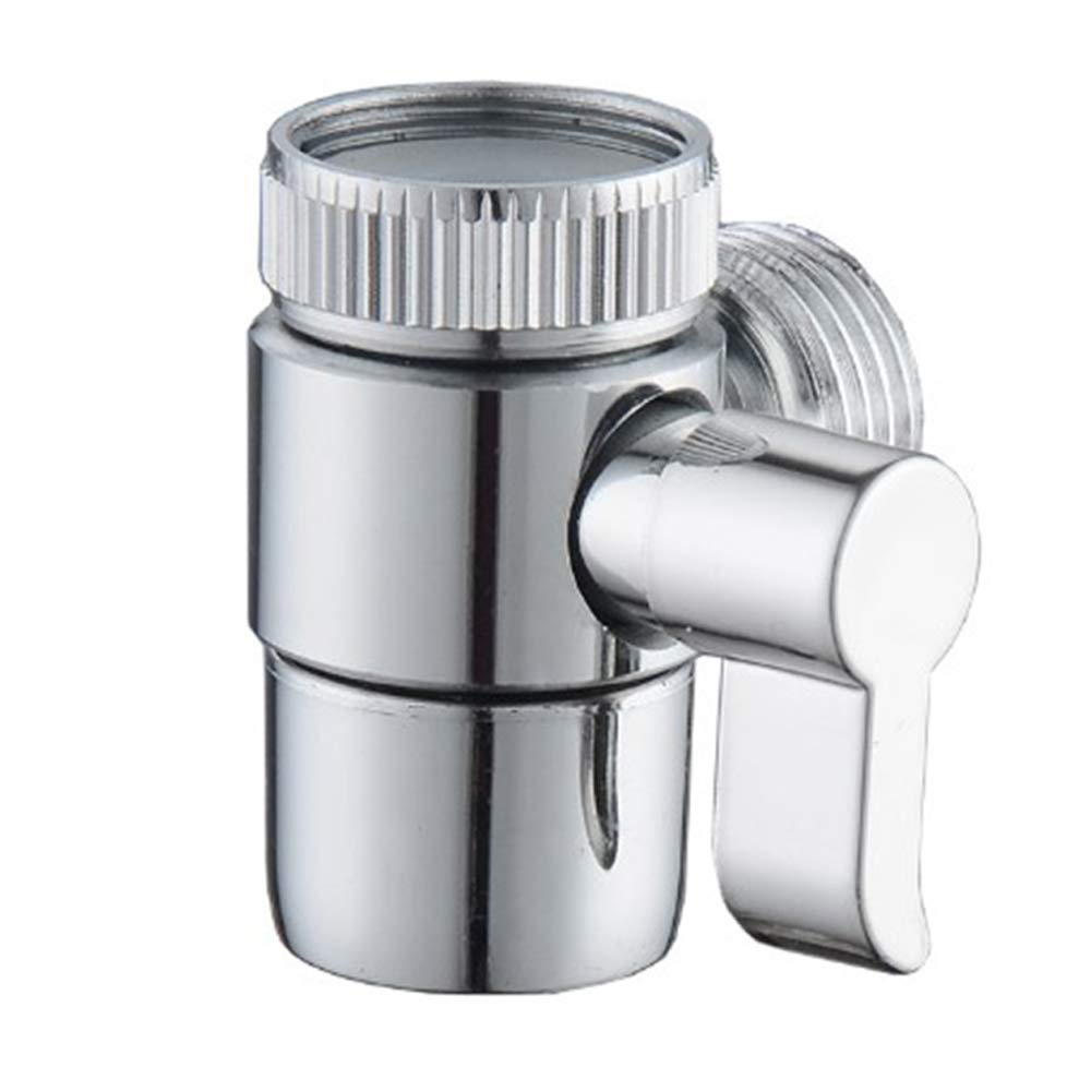 1 Piece Diverter Shower Diverter Valve Alloy 1/2 IPS Brass Chrome Adapter 3 Way Stop Tap for Kitchen or Bathroom Sink Faucet, M22 x M24