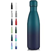 Volhoply 17oz Insulated Stainless Steel Water Bottle, Double Wall Vacuum Flask, Keeps Cold 24h & Hot 12h, Available in Packs of 1, 4, or 8(Dark Night,1 Pack)