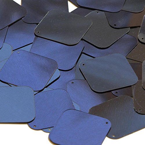 Navy Blue Sequin Square Diamond 1.5 inch Metallic Couture Loose Paillettes. Made in USA.