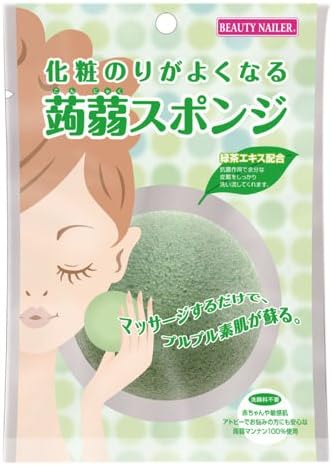 BN cosmetic glue is well konjac sponge green tea extract KJS-2 by Co., Muraki