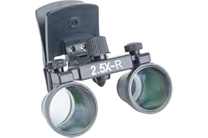 UINMYREO Loupes Plastic Clip-on Binocular Loupes Surg~ical Magnifiers Optical Glasses with Ultra-Lightweight Metal Eyeglasses Binocular (2.5X)