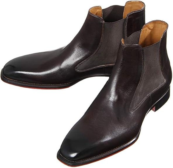 Amazon ザ スーツカンパニー Dino Draghi別注 クラストレザー サイドゴアブーツ ダークブラウン 70 ブーツ