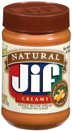 Jif Natural Creamy Peanut Butter Spread, 28-Ounce (Pack of 5)