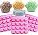 Silicone Dog Treat Molds 2pcs Food Grade Dog Paw Tray with a Heart for Chocolate Cookies and Candy