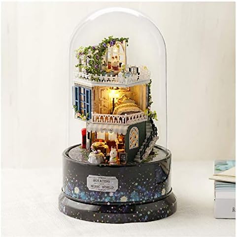 AINIM Diy Hut Rotating Music Box, Educational Toys, Hand-assembled Models, Kids Toys Gifts