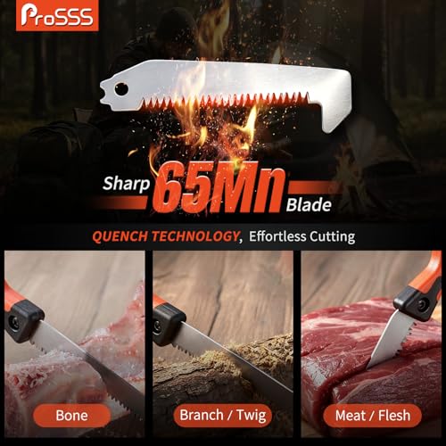 Hunting Bone Saw with Replaceable Blade, 65Mn Hardened Steel 4" Saw for photo 8
