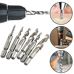 Yakamoz 6PCS Drill Tap Combination Bit Set HSS