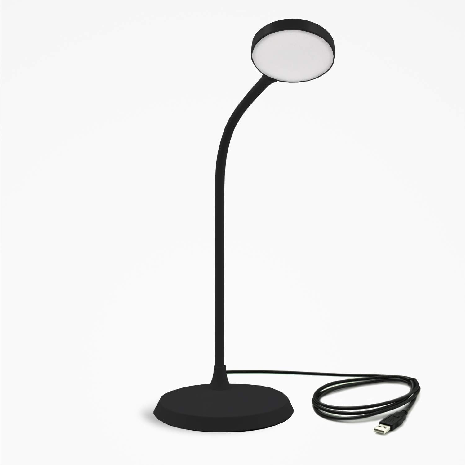 Black USB Powered Flexible 4W LED Desk Reading Light Touch Lamp for Computer Laptop Bedside SMD2835 LED Eye Care Daylight Lighting 280Lm by Enuotek [Energy Class A+]