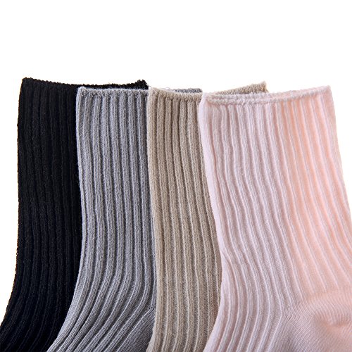 4 Pairs Unisex Baby Girls Boys Toddler Non-Skid Socks Soft Cute Breathable Cotton Anti-slip Socks (Solid Color A, 2 - 4Years) - Thumbnail 5