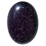Blue Goldstone Gemstone Oval Flat-Back Cabochons 40x30mm (1 Piece)