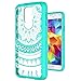 Galaxy S5 Phone Case Clear,Anoke Scratch Resistant Mandala Flower Back Cute Acrylic TPU Bumper Slim Fit Thin Protective Cover Cases with HD Screen Protector for Girls Women Galaxy S5 CH Mint