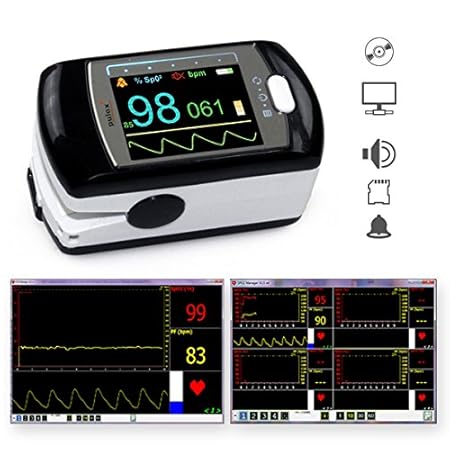 Pulsoximeter PULOX PO-300 mit Farbdisplay und Alarm, inkl. Software für Langzeitaufnahme