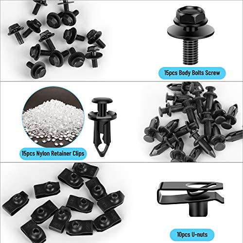 KCRTEK 40Pcs Engine Under Cover Splash Shield Body Bolts Screws,Bumper