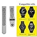 20mm Quick Release Breathable Watch Band Compatible with Garmin Vivoactive 3/Samsung Gear Sport/Ticwatch 2/Ticwatch E/Samsung Gear S2 Classic Watch (White/Black, One Size)