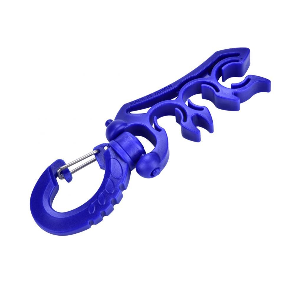 Scuba BCD Hose Holder, Regulator Hose for Diving with Double Clip Hook Plastic Underwater Equipment(Blue)