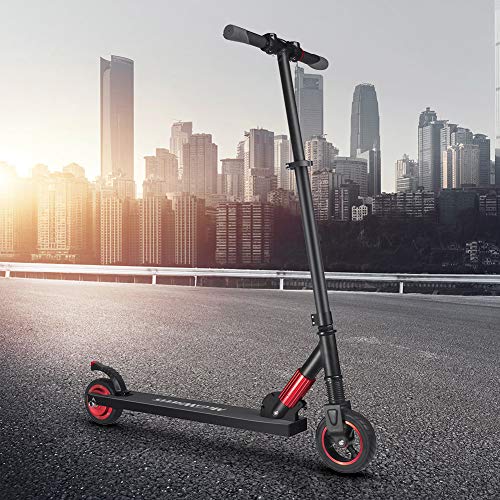 Ksruee Electric Scooter Ultra-Lightweight Foldable Electric Kick Scooter Sturdy Tough and Smooth to Ride Huffy Scooters for Kids and Adults (red)