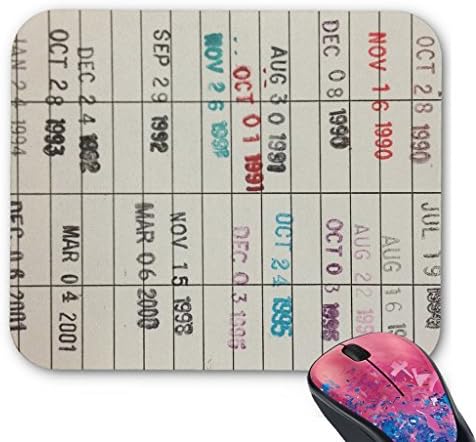 URDesigner Mouse Pad Vintage Library Due Date Cards Mouse Pad