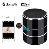 Bluetooth Music Player - HD 1080P WIFI Hidden Camera - Wireless Stereo Speaker Spy Cam - Mini Nanny Cameras - Motion Detection Alarm - Up to 128G - Support Left/Right Rotate 180°