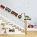decalmile Animal Train Wall Decals Dinosaur Elephant Giraffe Wall Stickers Removable Kids Room Wall Decor for Baby Nursery Childrens Bedroom Playroom
