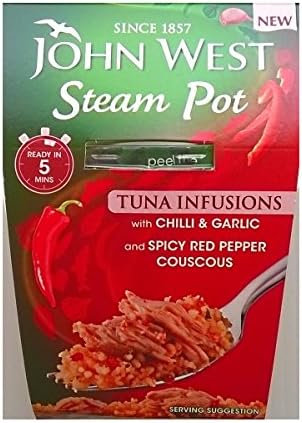 John WestSteam Pot Tuna Infusions with Chilli & Garlic and Spicy Red Pepper CousCous 4 x 150gm