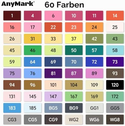 Alkohol Marker, 60 Farben Doppelspitze Alcohol Marker