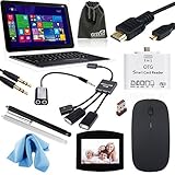 EEEKit 9 in 1 Starter Kit for ASUS Transformer Book T300CHI F1 DB 12.5,Wireless Mouse,OTG Card Reader,USB OTG Hub Adapter,Audio/HDMI Cable and Stylus