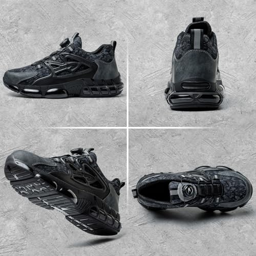 Gugifcto Safety Shoes Men Women Fashion Sneakers Non-slip Lightweight Breathable Comfortable Quick Release Safety Shoes with Steel Toe Cap 36-48 EU 36-48 EU