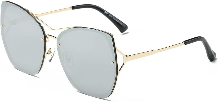 DONNA Trendy Oversized Mirrored Sunglasses Flat Flash Lens Square Cat Eye Shades D97